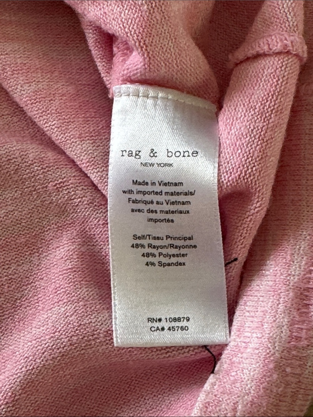 rag & bone Pink Ribbed Sleeveless Tank - Picture 5 of 5
